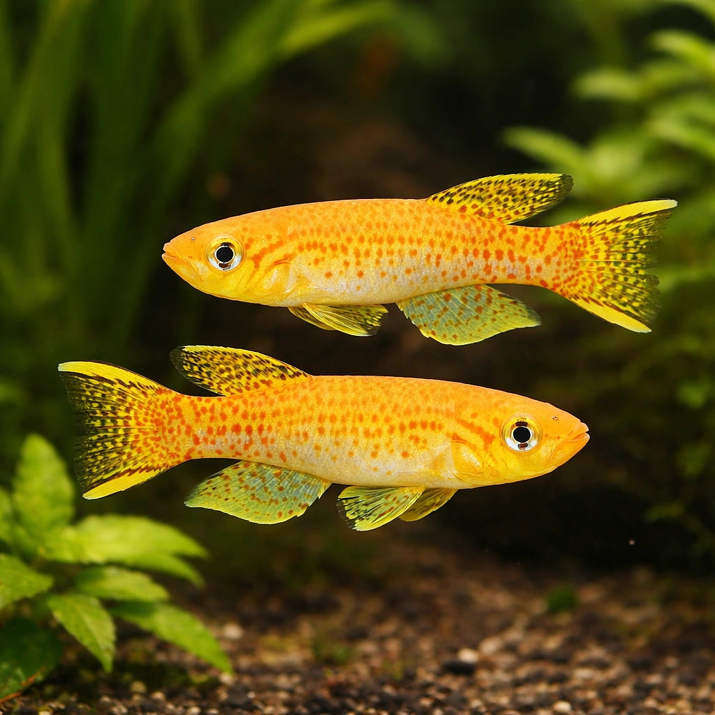 Gardner's Killifish Gold — tropical fish for sale UK — AI pair planted view