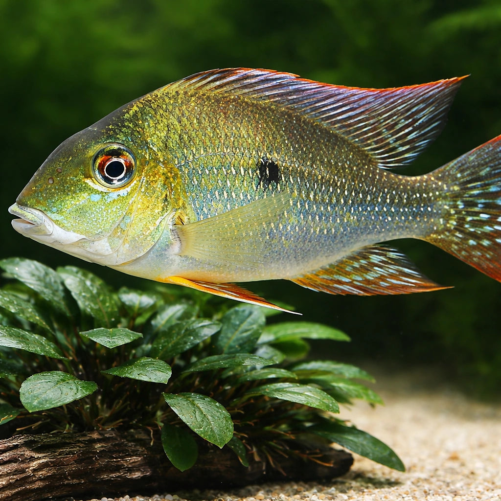 Geophagus sp. pindare 4 - — tropical fish for sale UK — AI scale plant view
