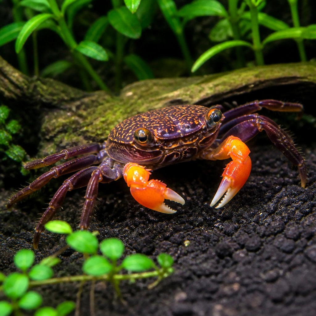Yellow Benana Vampire Crab Geosesarma Sp — tropical fish for sale UK — AI natural aquarium view