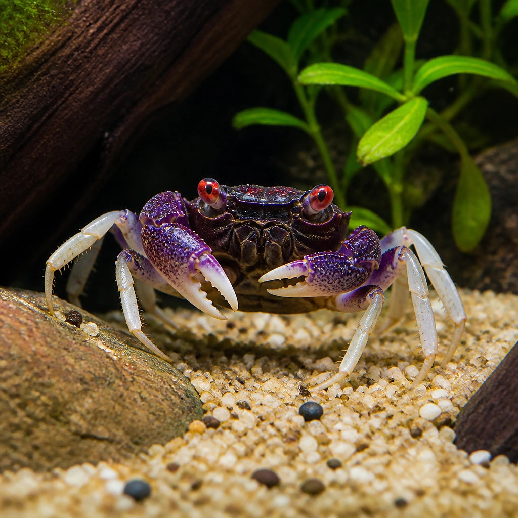 Yellow Benana Vampire Crab Geosesarma Sp — tropical fish for sale UK — AI natural aquarium view