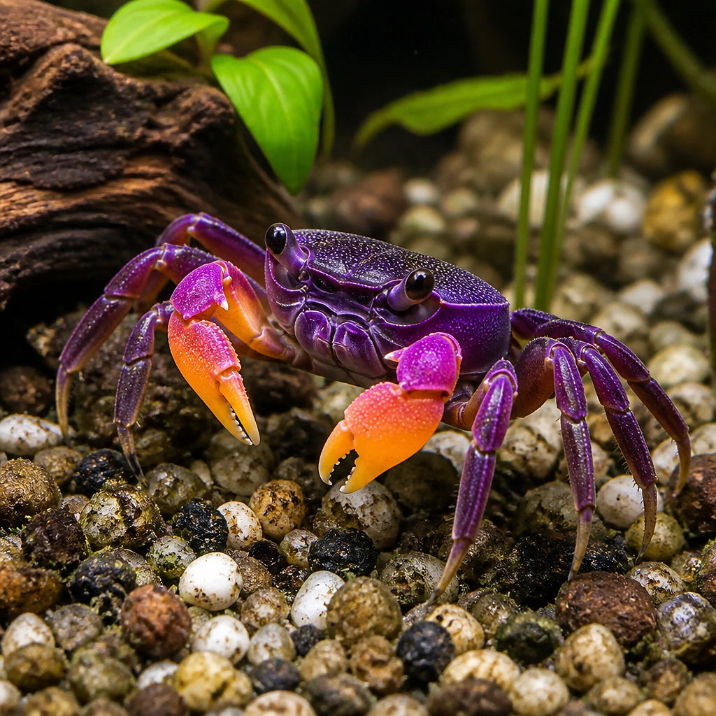 Yellow Benana Vampire Crab Geosesarma Sp — tropical fish for sale UK — AI natural aquarium view