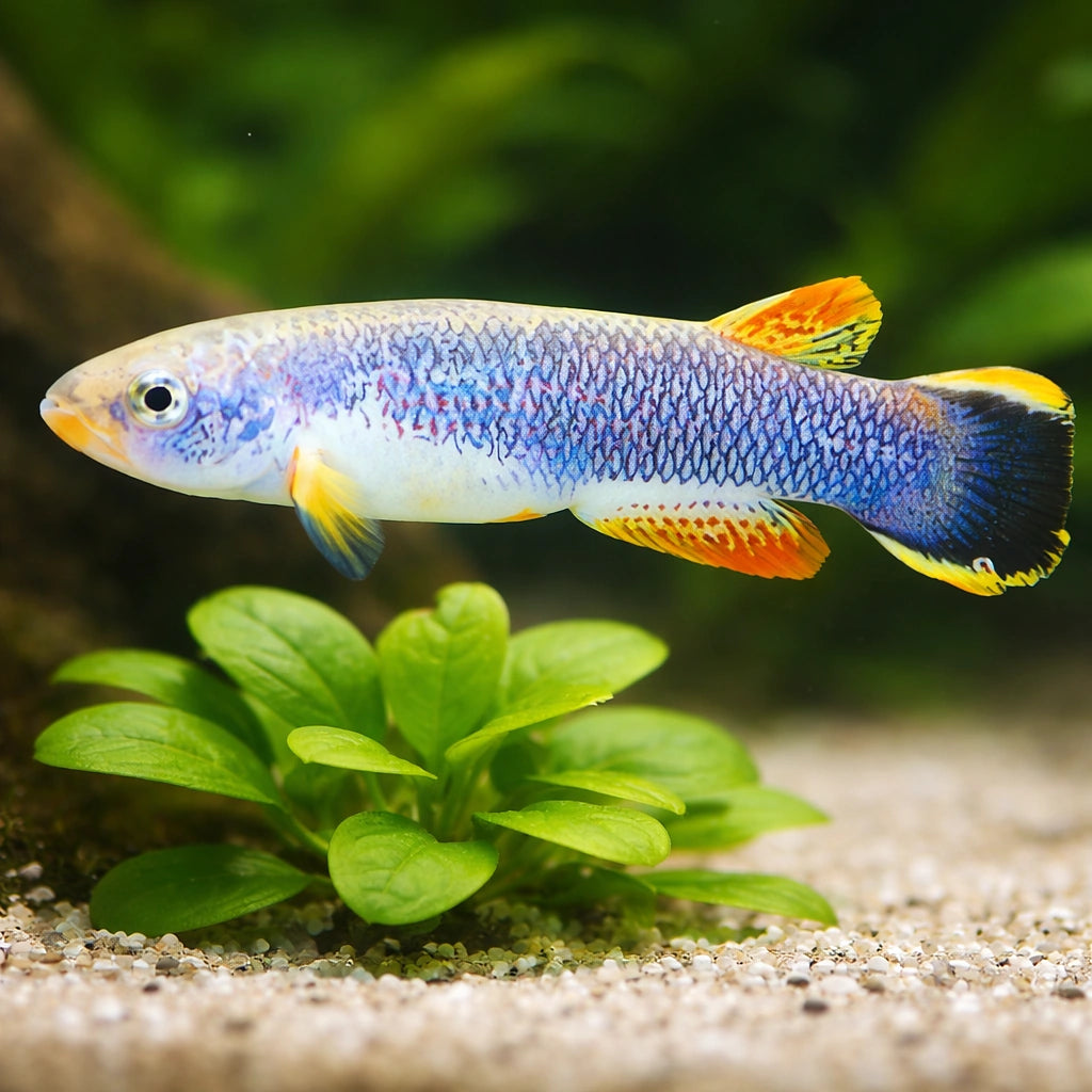 Giant Rivulus, Hart's Rivulus — tropical fish for sale UK — AI scale plant view