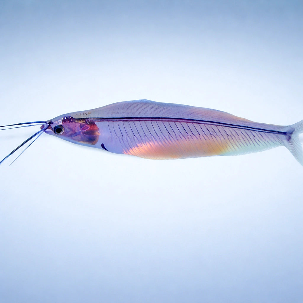Glass catfish — tropical fish for sale UK — AI side clean view