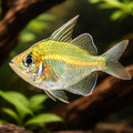 Glass Perch, Glassfish, Ind — tropical fish for sale UK — AI hero driftwood view