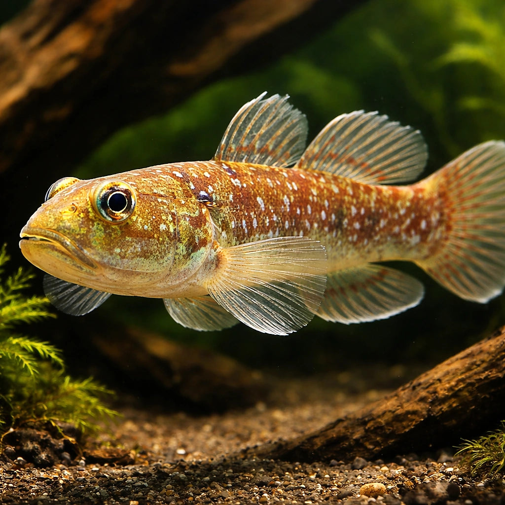 Gobius viridipunctatus 4 - — tropical fish for sale UK — AI hero driftwood view