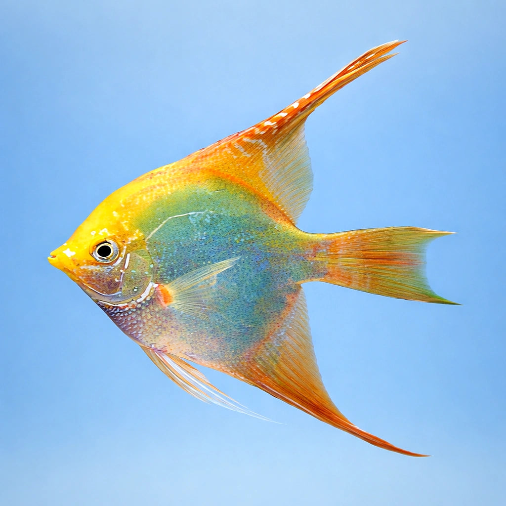Gold Angelfish - Pterophyllum scalare — AI side clean view