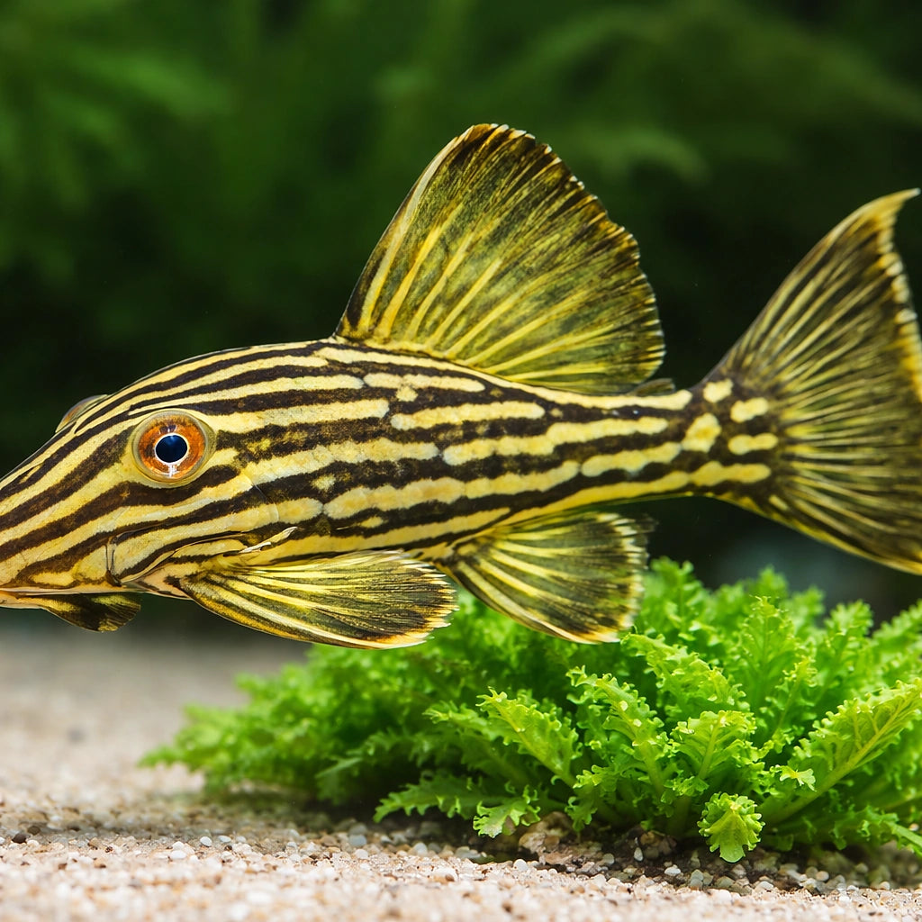 Golden Royal Pleco — tropical fish for sale UK — AI scale plant view