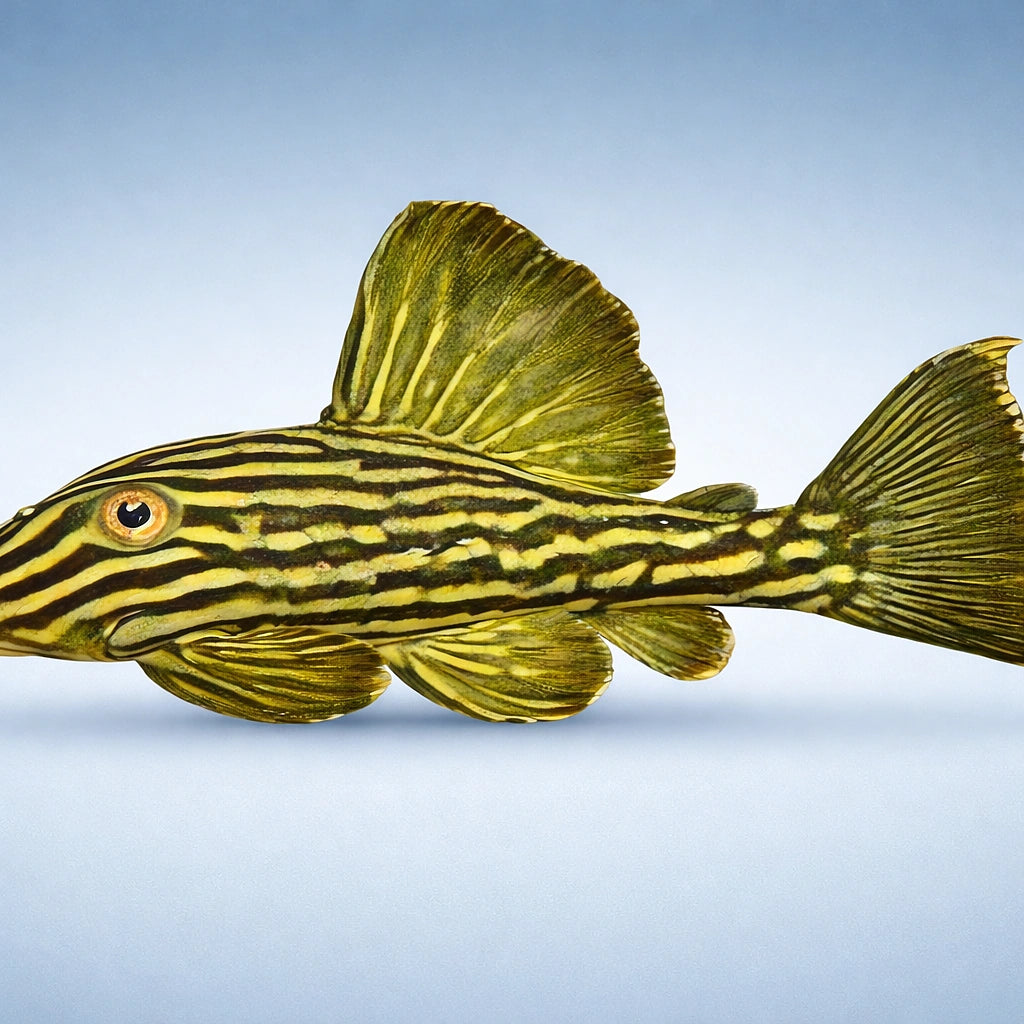 Golden Royal Pleco — tropical fish for sale UK — AI side clean view