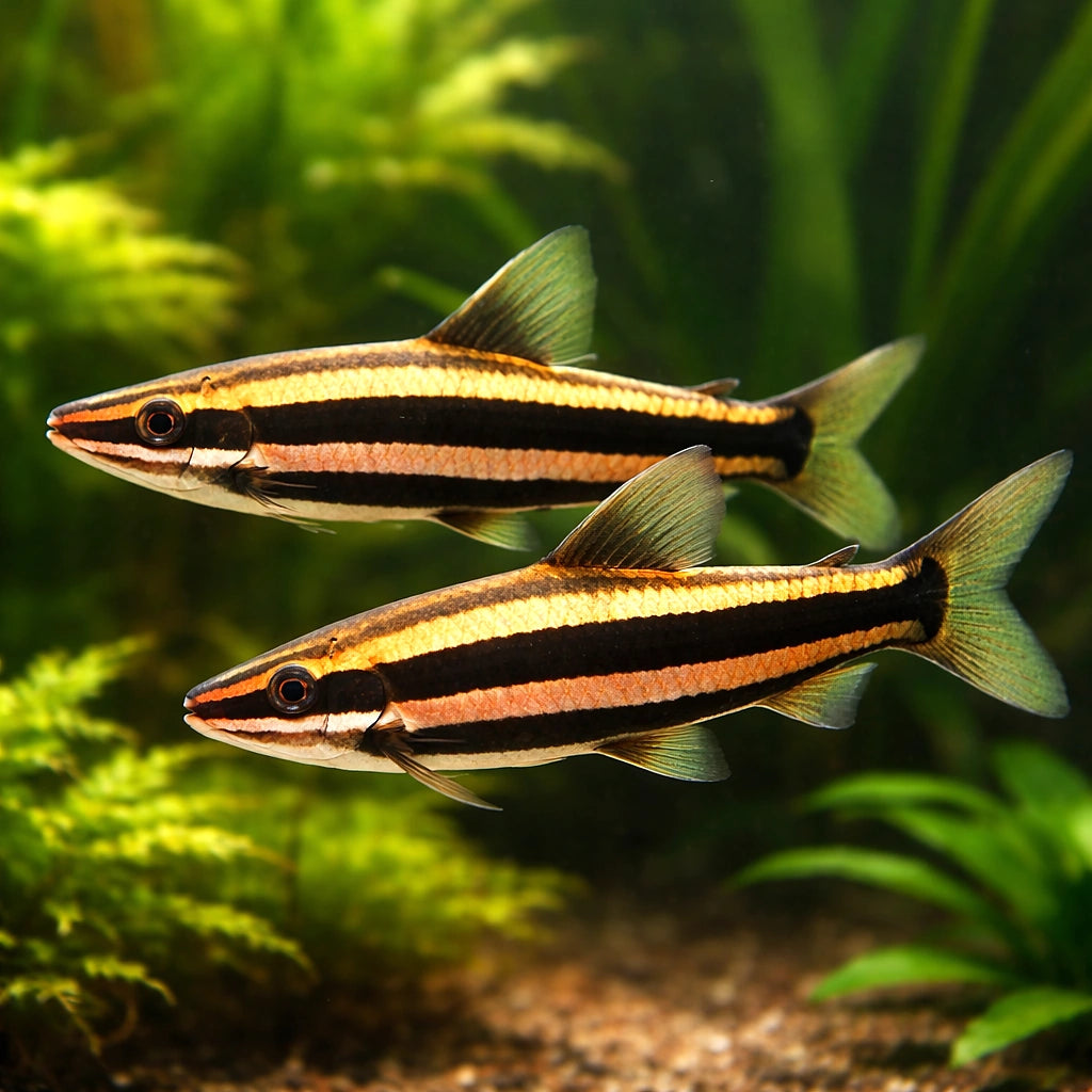 Goldstriped Headstander — tropical fish for sale UK — AI pair planted view