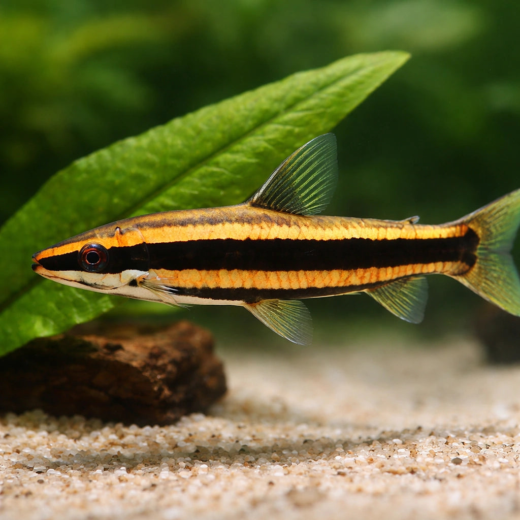 Goldstriped Headstander — tropical fish for sale UK — AI scale plant view
