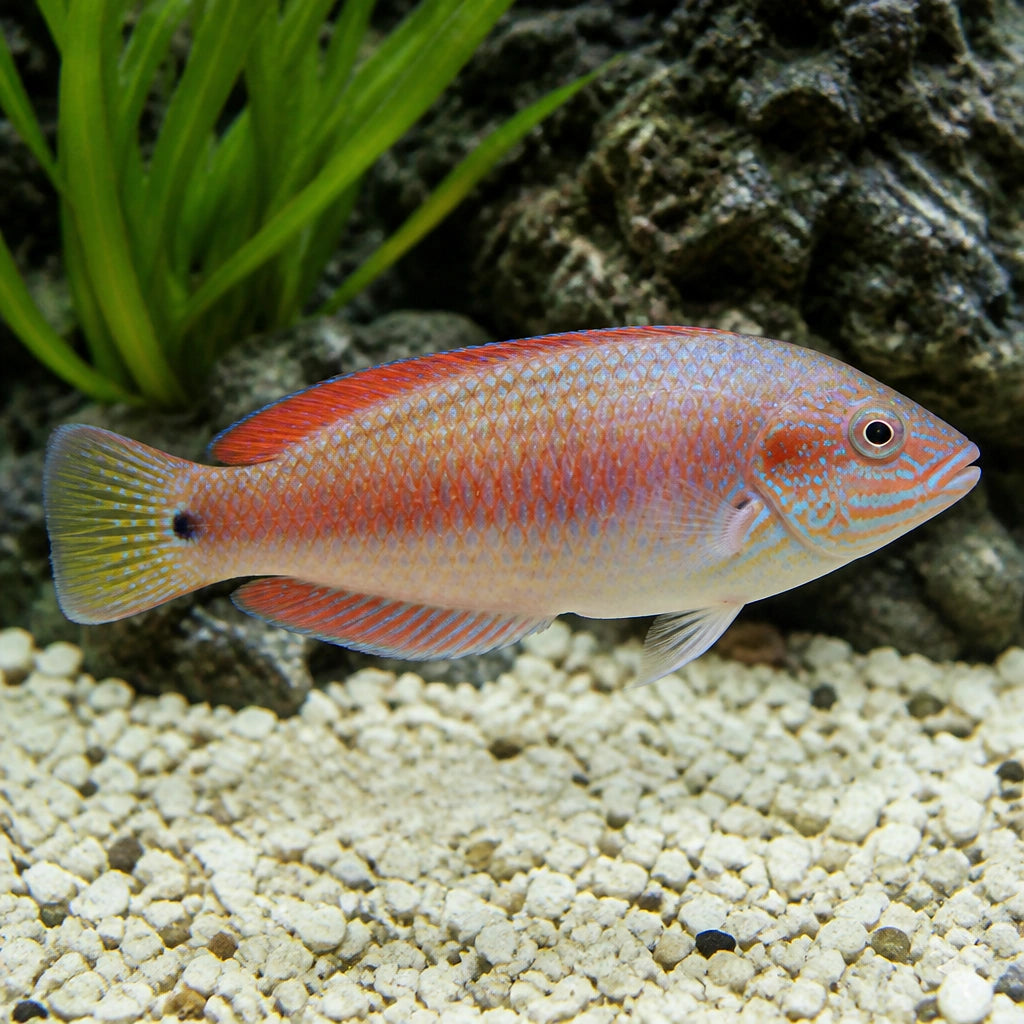 Gomphosus varius- female S — tropical fish for sale UK — AI natural aquarium view