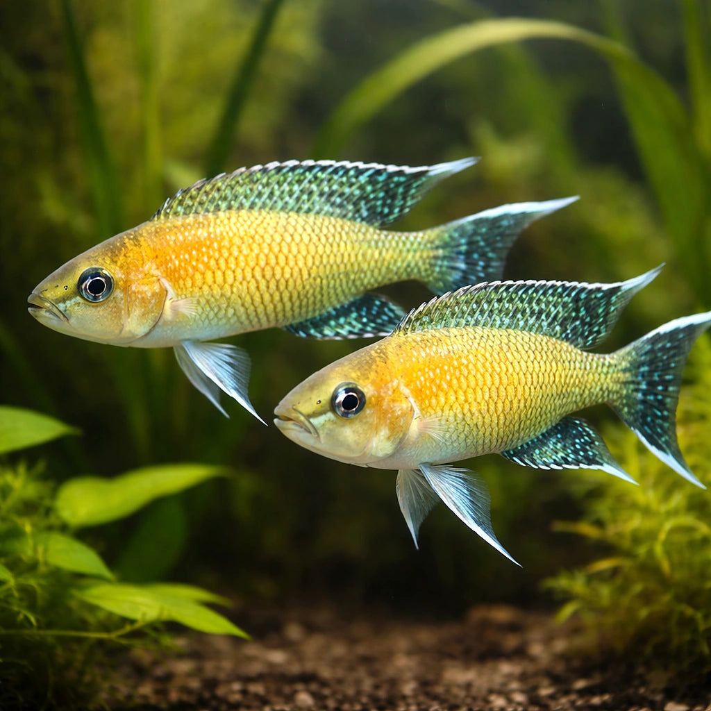 Graceful Lamprologus — tropical fish for sale UK — AI pair planted view