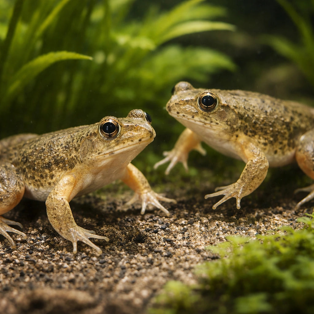 Green puddle frog — tropical fish for sale UK — AI pair planted view