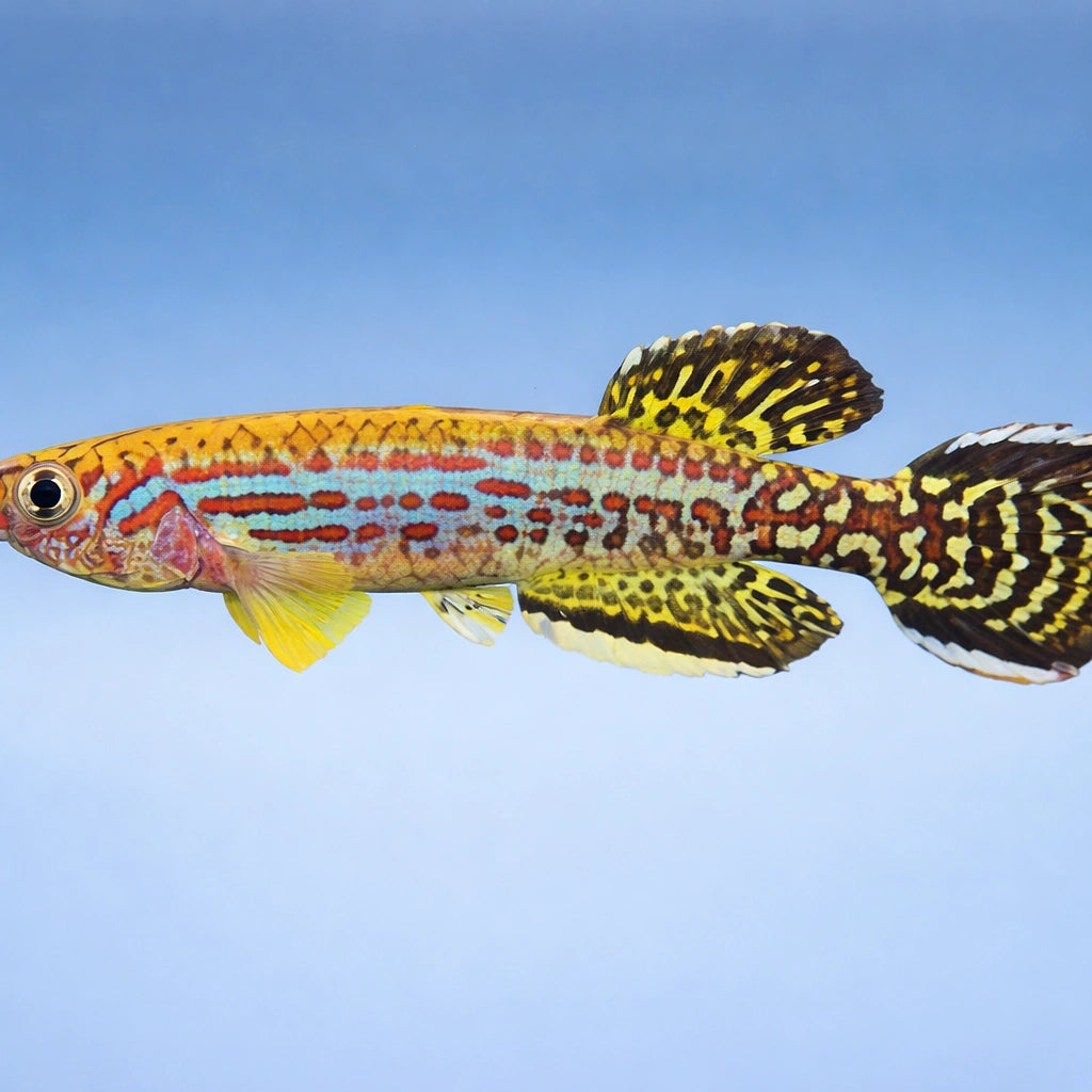 Green-Spangled Chocolate Killie — tropical fish for sale UK — AI side clean view