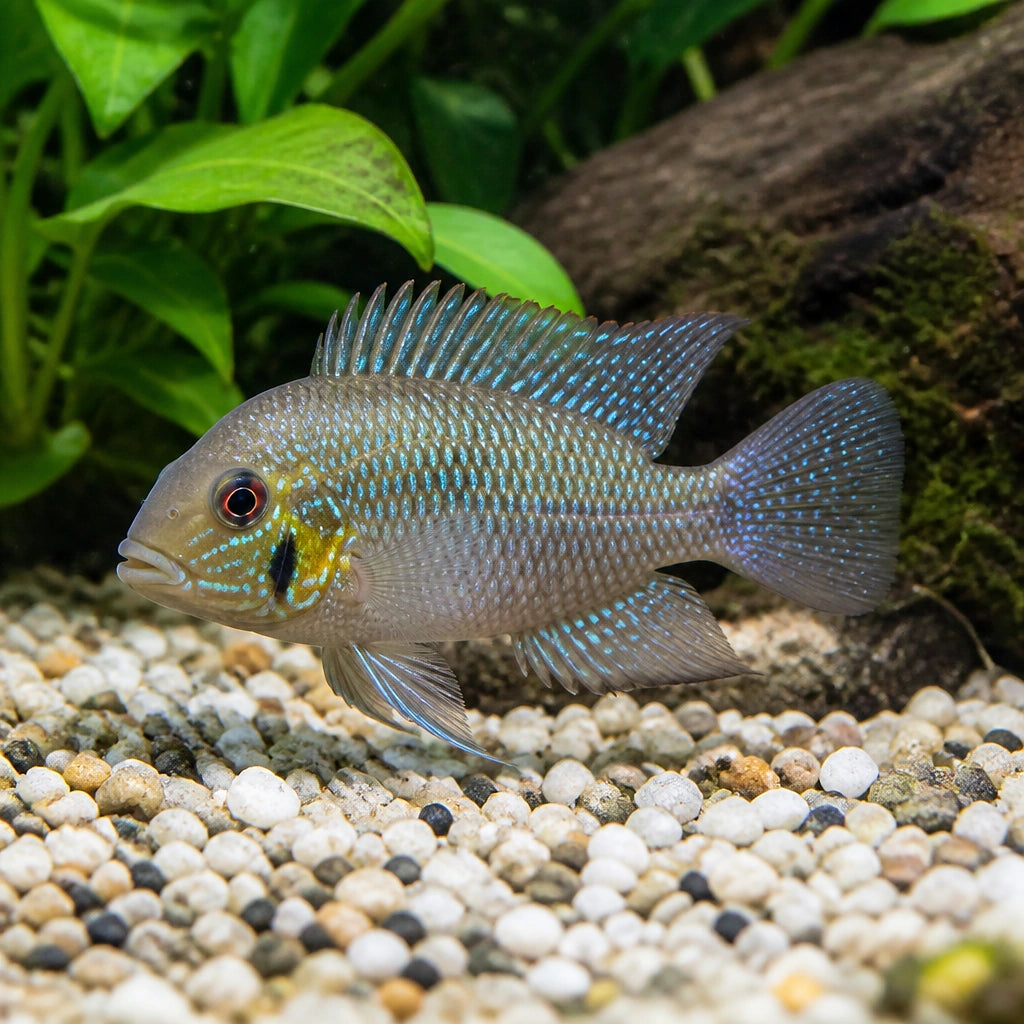 Guianacara Dacrya - South American Cichlid - Amazing Fish, Beautiful Cichlid Species for Aquarists, Easy Care and Thriving Fish for Your Home Aquarium — for sale UK — AI natural aquarium view