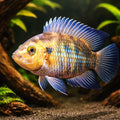 Gulf's White Convict Fish, — tropical fish for sale UK — AI hero driftwood view