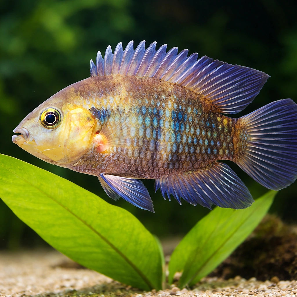 Gulf's White Convict Fish, — tropical fish for sale UK — AI scale plant view