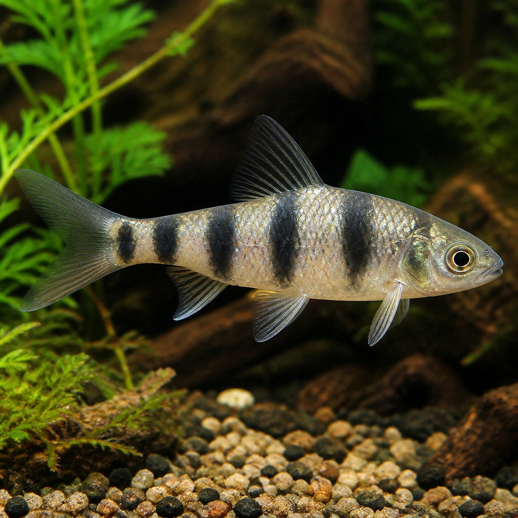 X Melon Barb — Barbs for sale UK — AI natural aquarium view