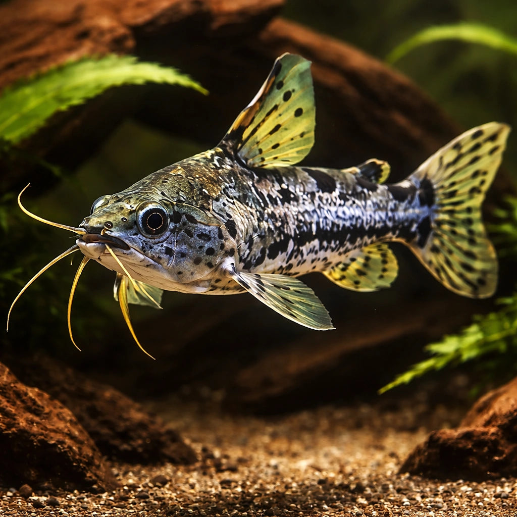 Hancock's Amblydoras, Flyin — tropical fish for sale UK — AI hero driftwood view