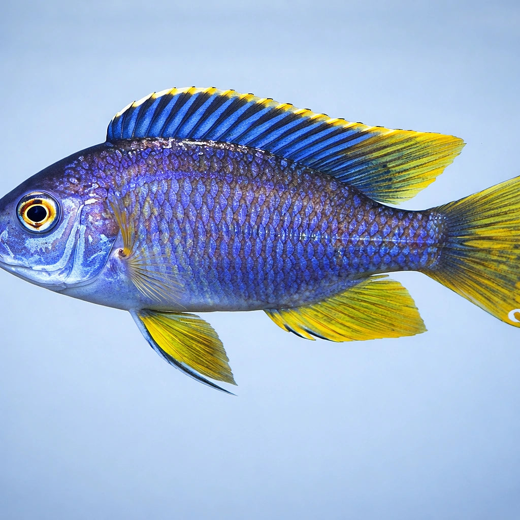 Haplochromis borleyi yelow fin 4 - — tropical fish for sale UK — AI side clean view