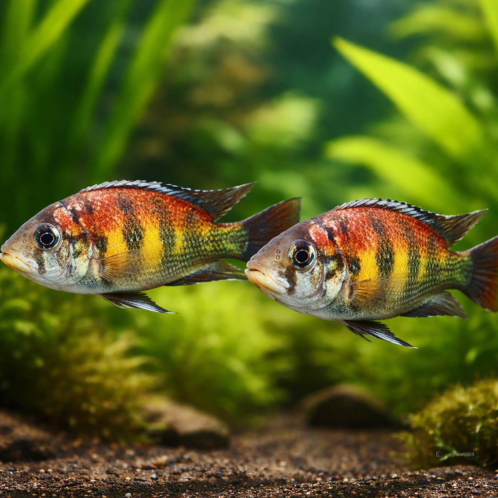 Haplochromis cribensis 3 - — tropical fish for sale UK — AI pair planted view