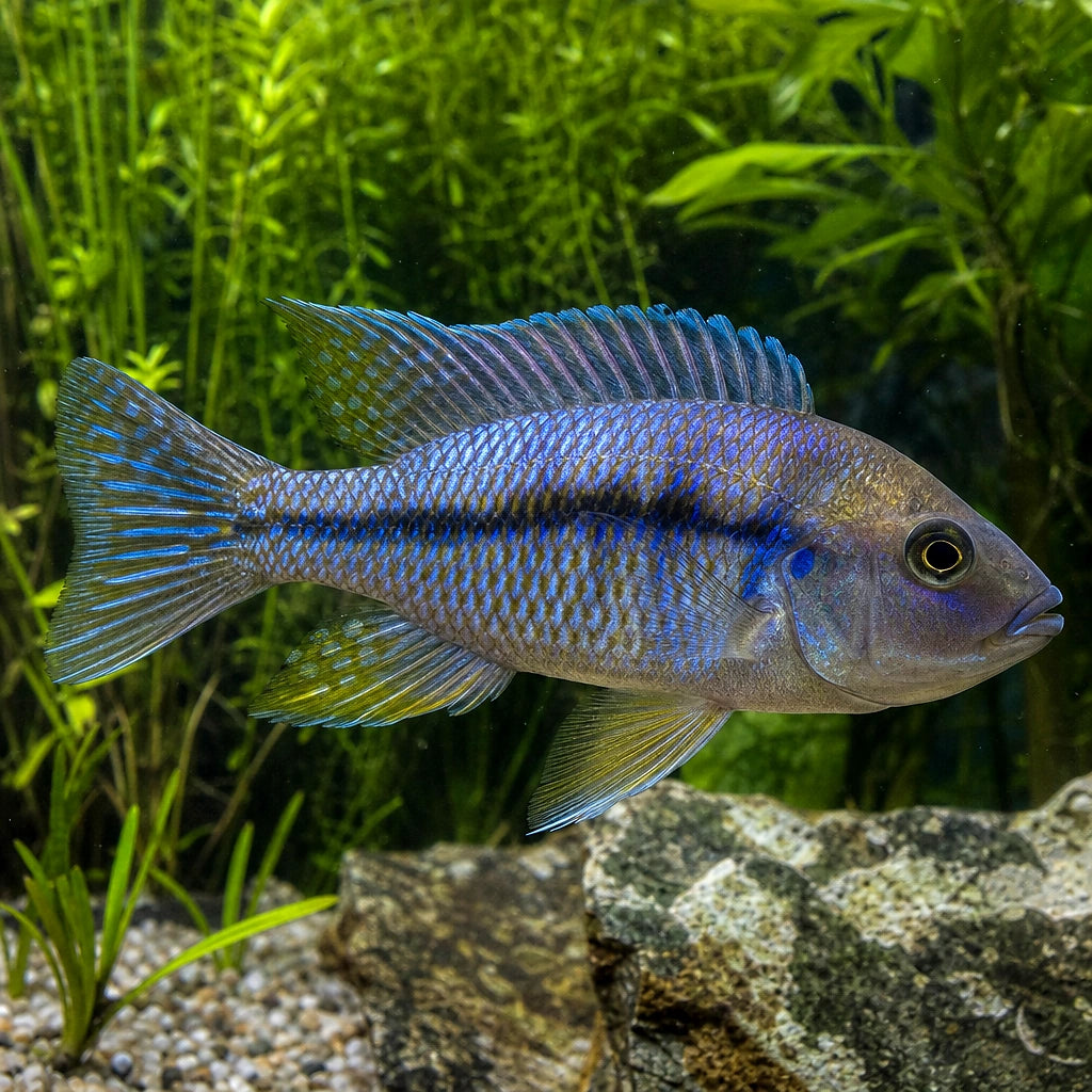 Haplochromis nyererei (Pundamilia nyererei) — AI natural aquarium view