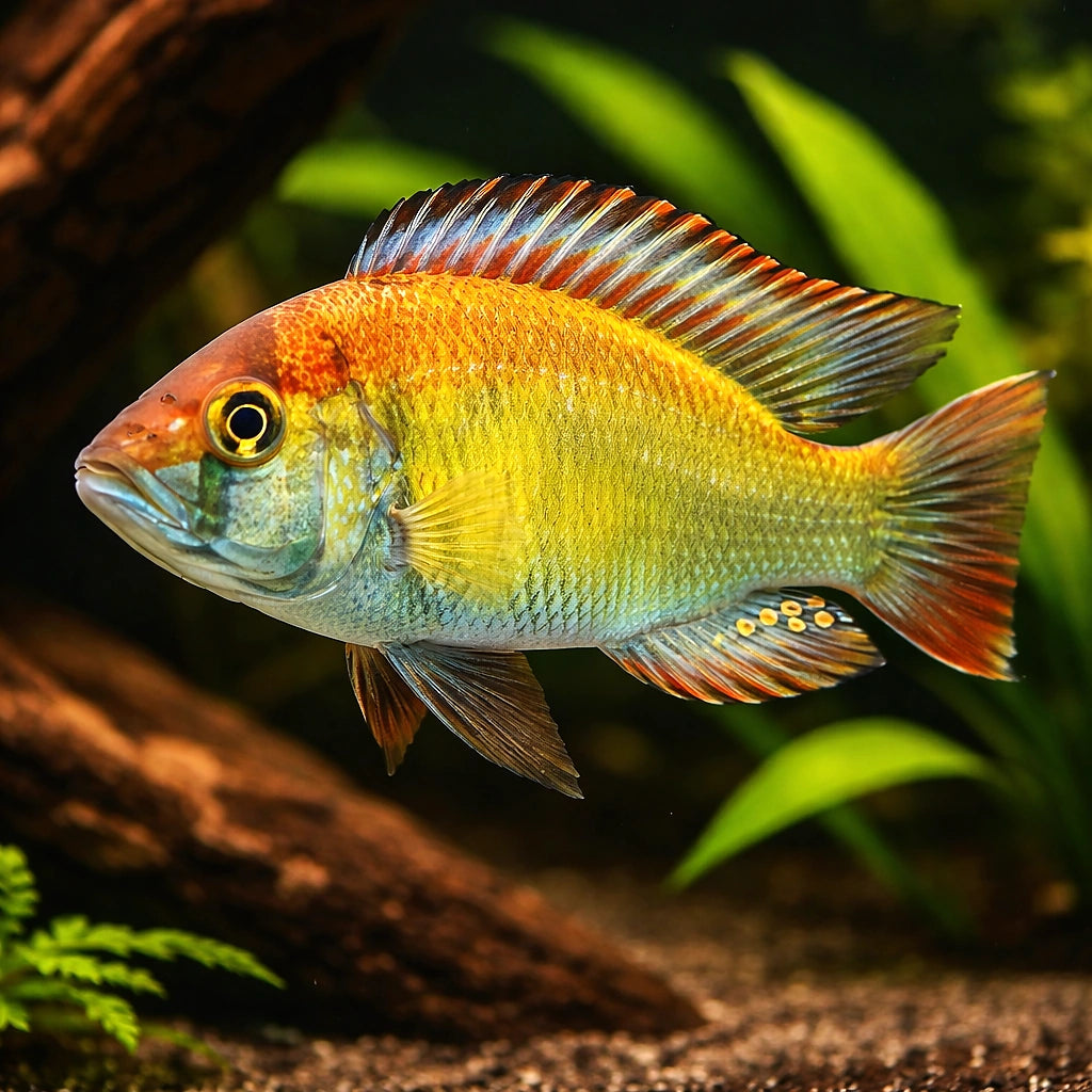 Haplochromis obliquidens 4 - — tropical fish for sale UK — AI hero driftwood view