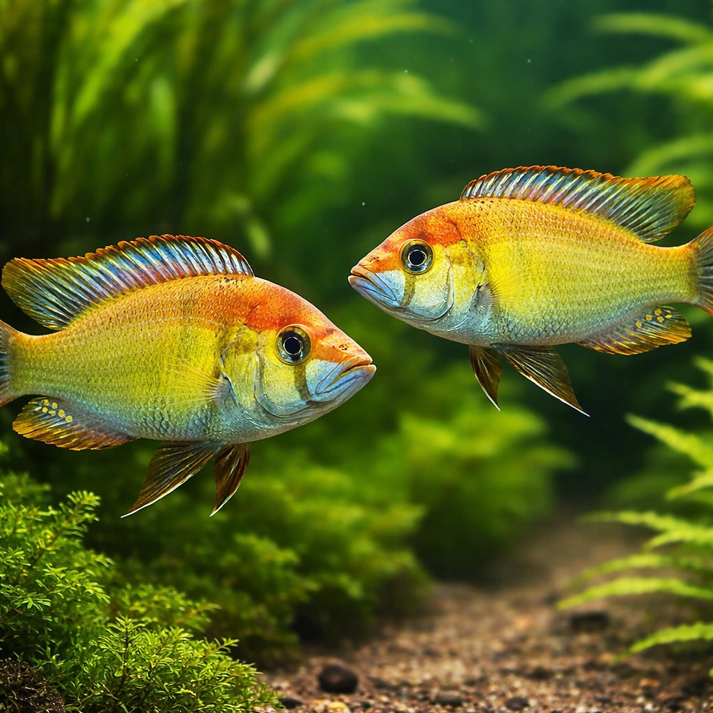 Haplochromis obliquidens 4 - — tropical fish for sale UK — AI pair planted view