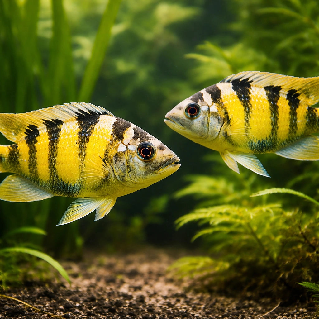 Haplochromis obliquidens zebra 4 - — tropical fish for sale UK — AI pair planted view