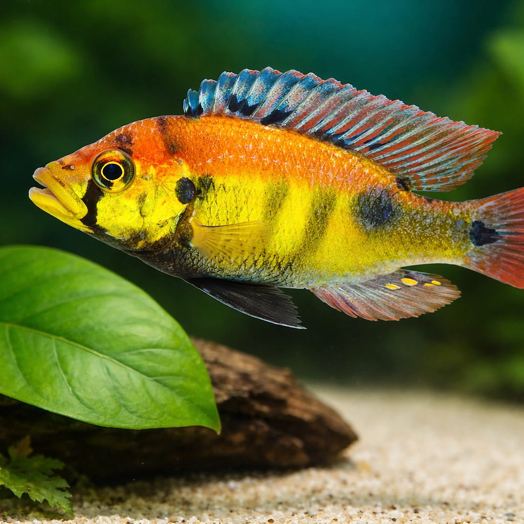 Haplochromis sp. yellow belly 3 - — tropical fish for sale UK — AI scale plant view