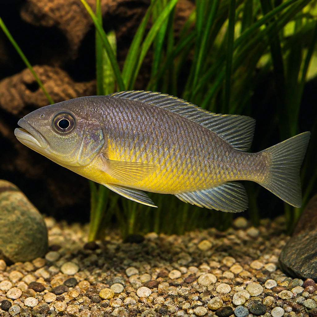 Haplochromis yellow belly — tropical fish for sale UK — AI natural aquarium view