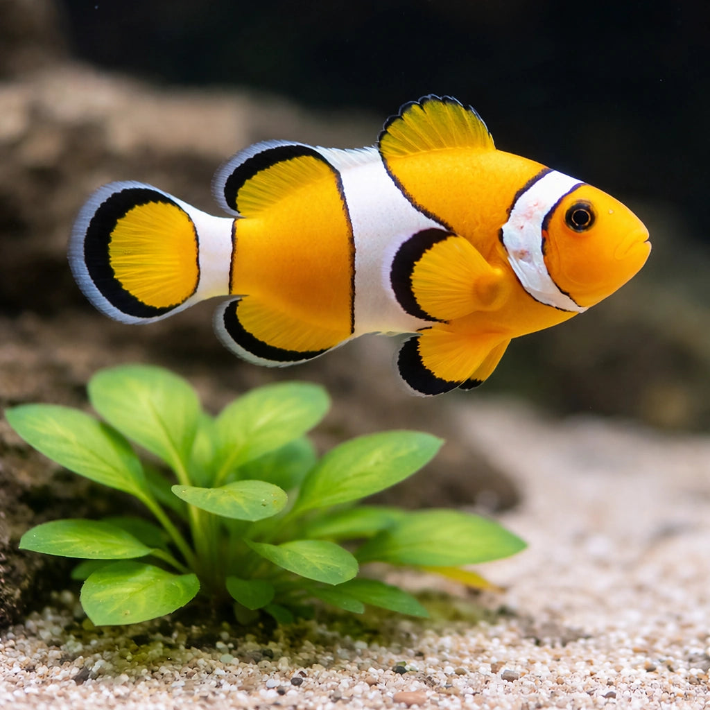 Heteractis malu Yellow Anemone M | 20 cm — AI scale plant view