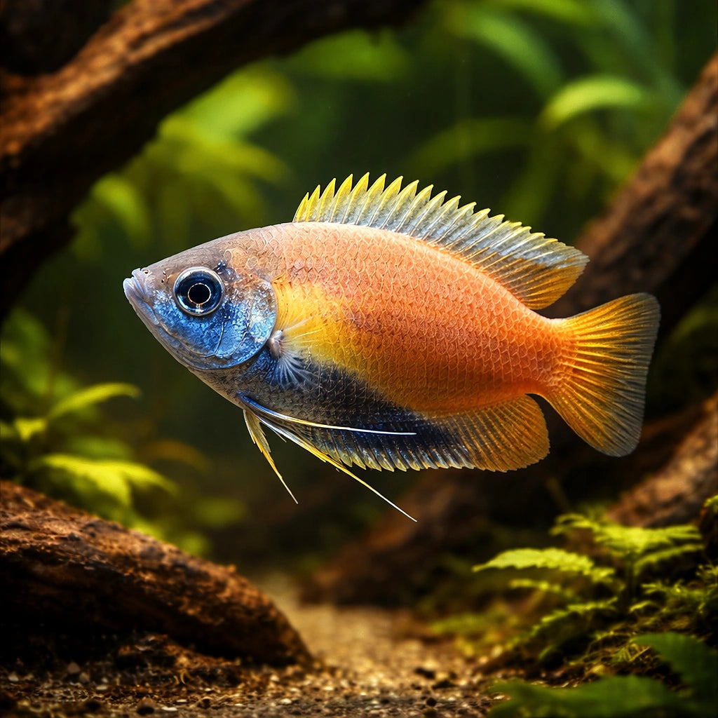 Honey Gourami — Labyrinth Fish &amp; Gouramis for sale UK — AI hero driftwood view