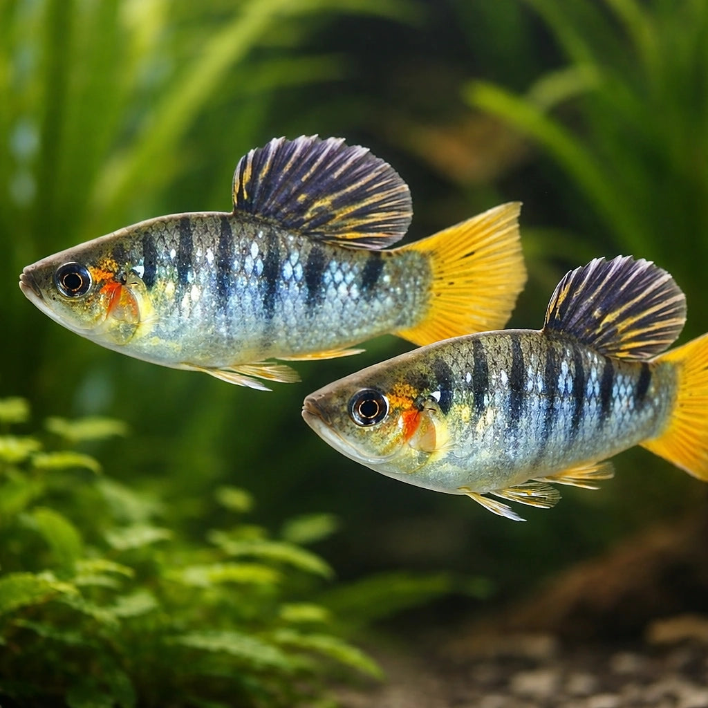 Humpbacked Limia+D2091 — tropical fish for sale UK — AI pair planted view
