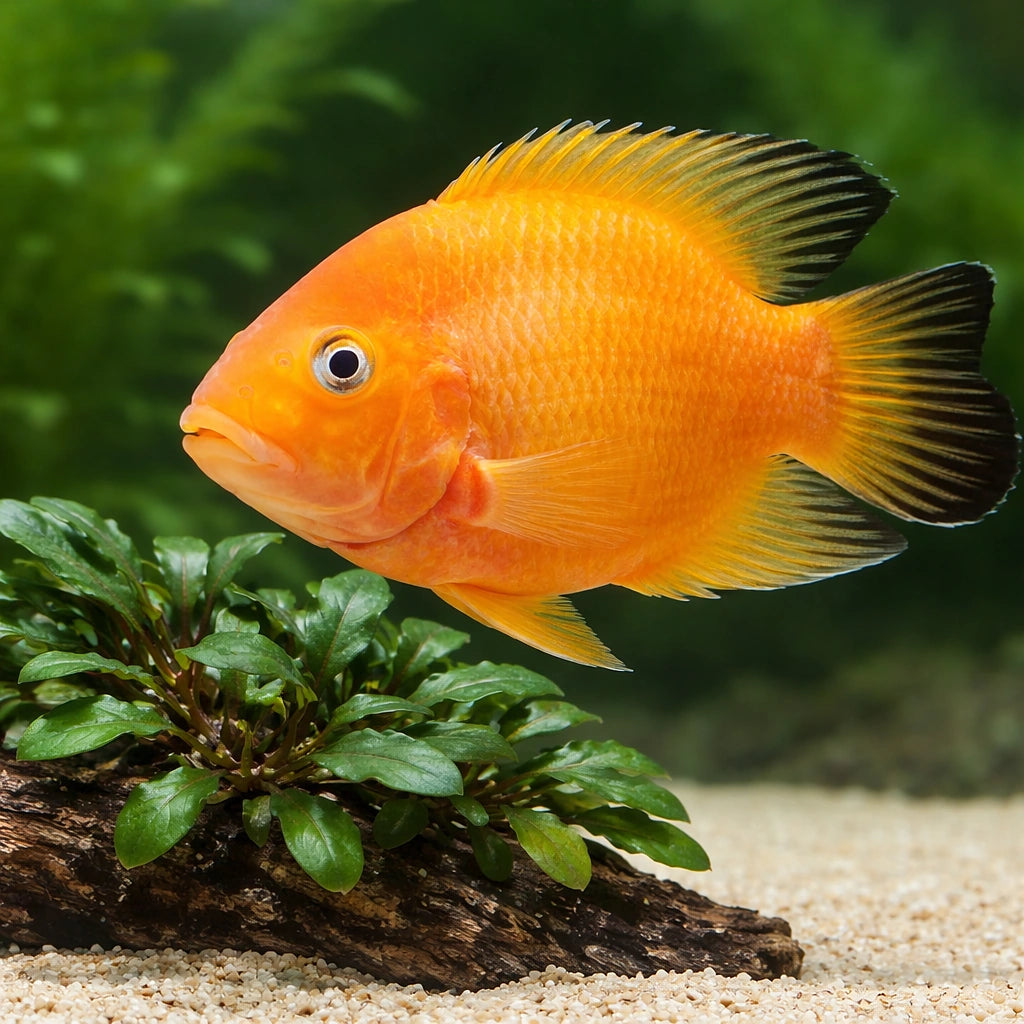 Hybrid orange parrot 6 - — tropical fish for sale UK — AI scale plant view