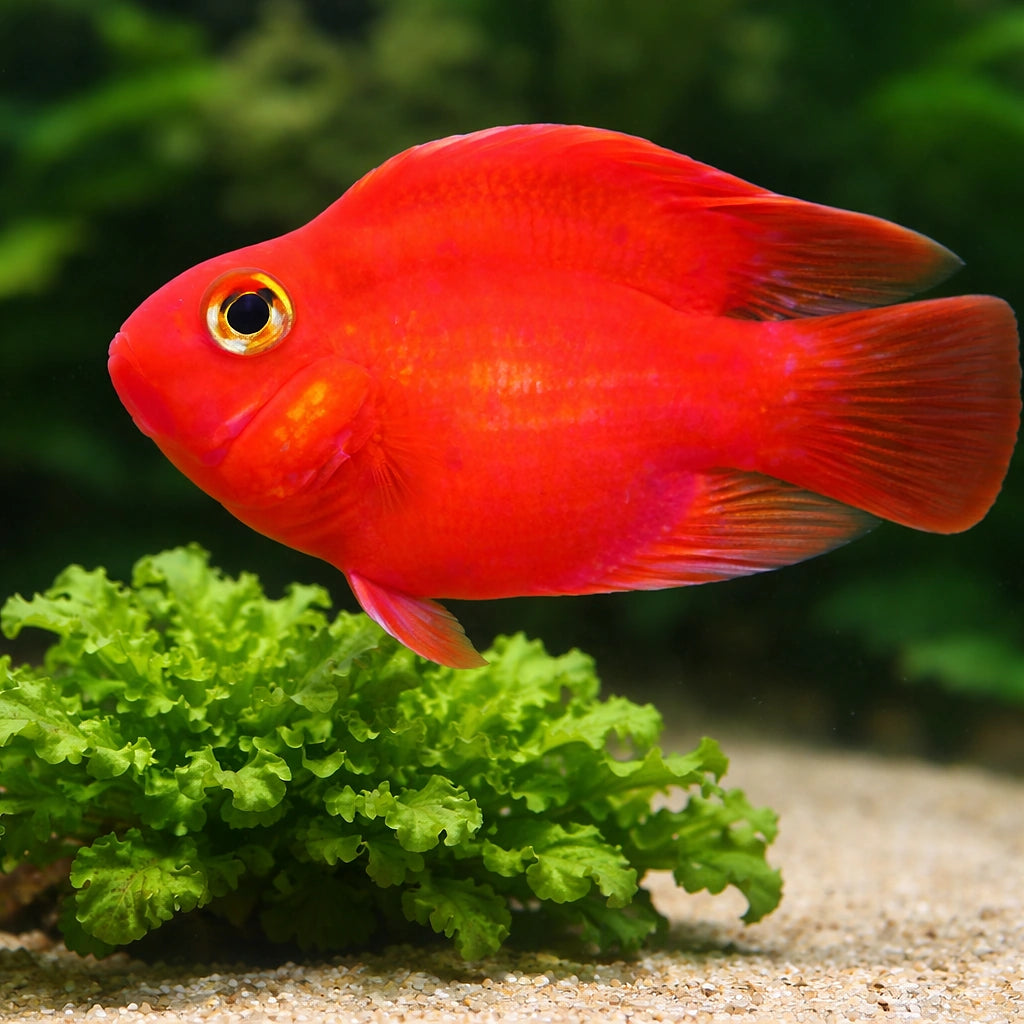 Hybrid Parrot 3 - — tropical fish for sale UK — AI scale plant view