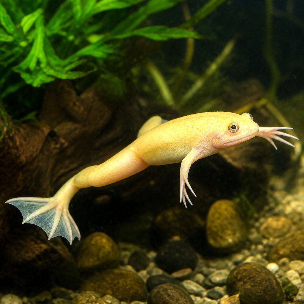 Hymenochirus curtipes gold — tropical fish for sale UK — AI natural aquarium view