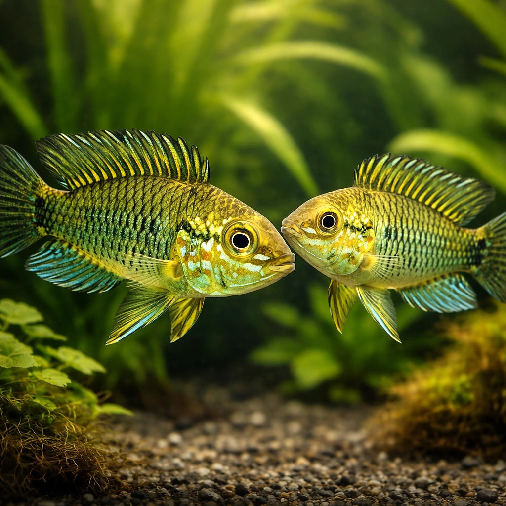 Iconspicua Dwarf Cichlid — tropical fish for sale UK — AI pair planted view