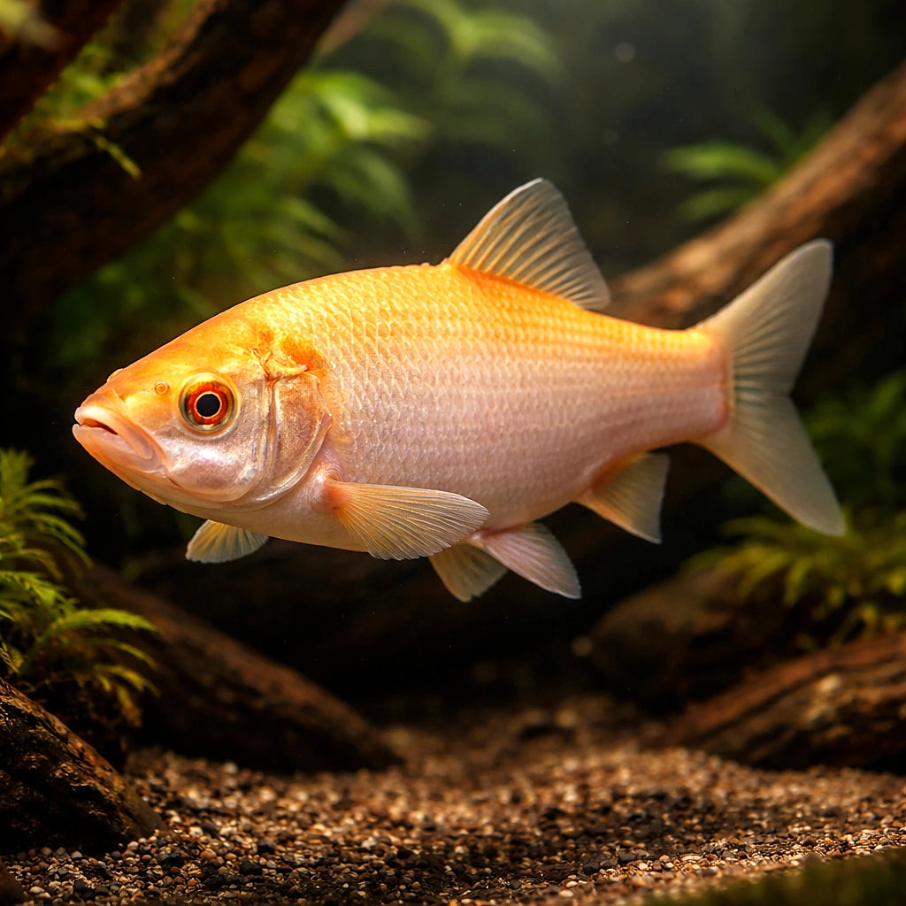 Ide / Golden Orfe — tropical fish for sale UK — AI hero driftwood view