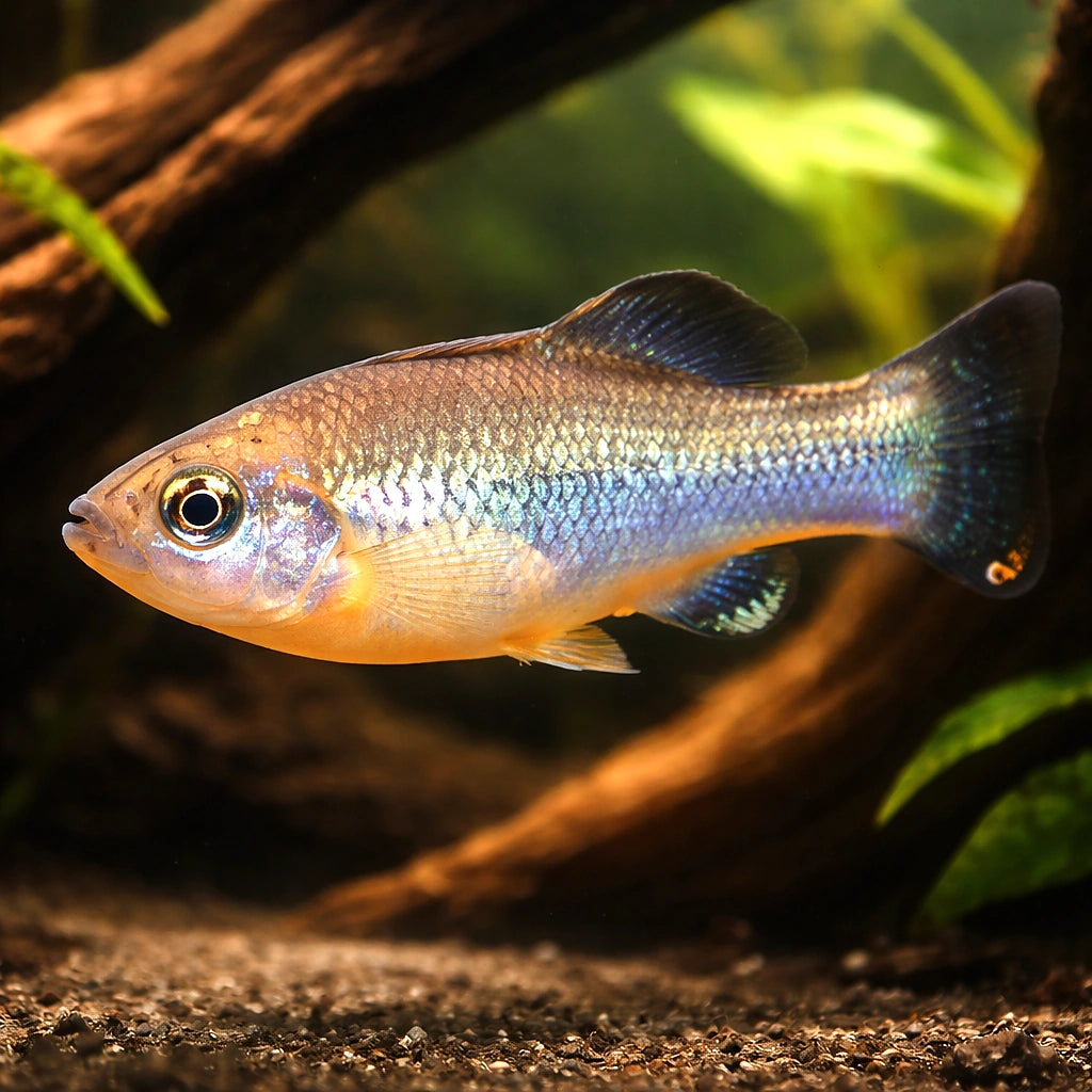 Ilyodon xantusi 4 - — tropical fish for sale UK — AI hero driftwood view