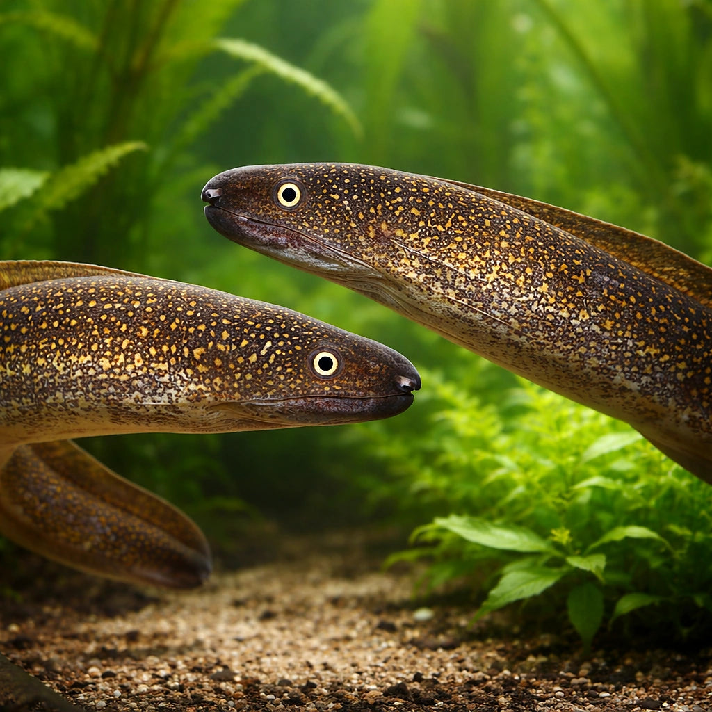 Indian mud moray — tropical fish for sale UK — AI pair planted view