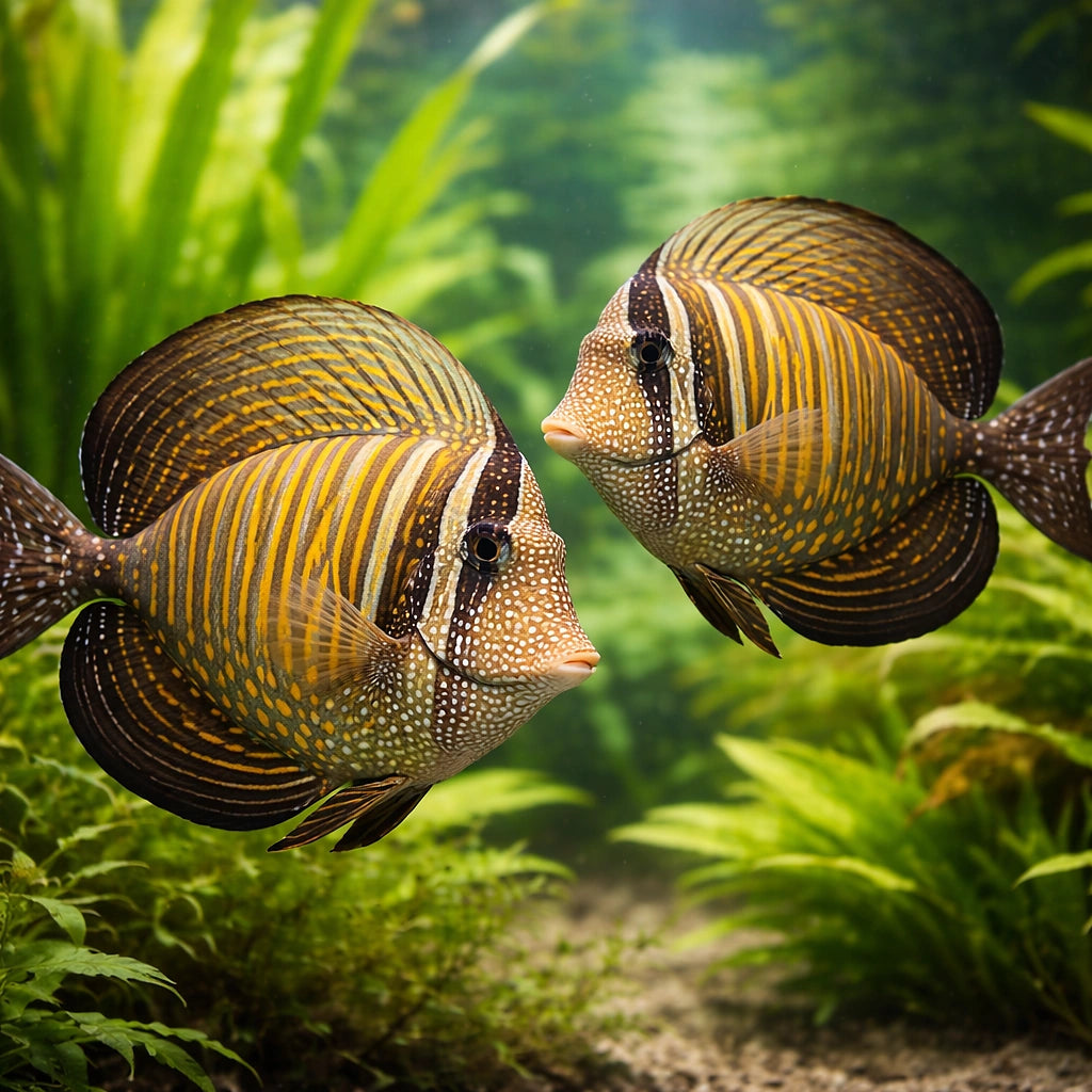 Indian Sail-fin Surgeonfish M — tropical fish for sale UK — AI pair planted view