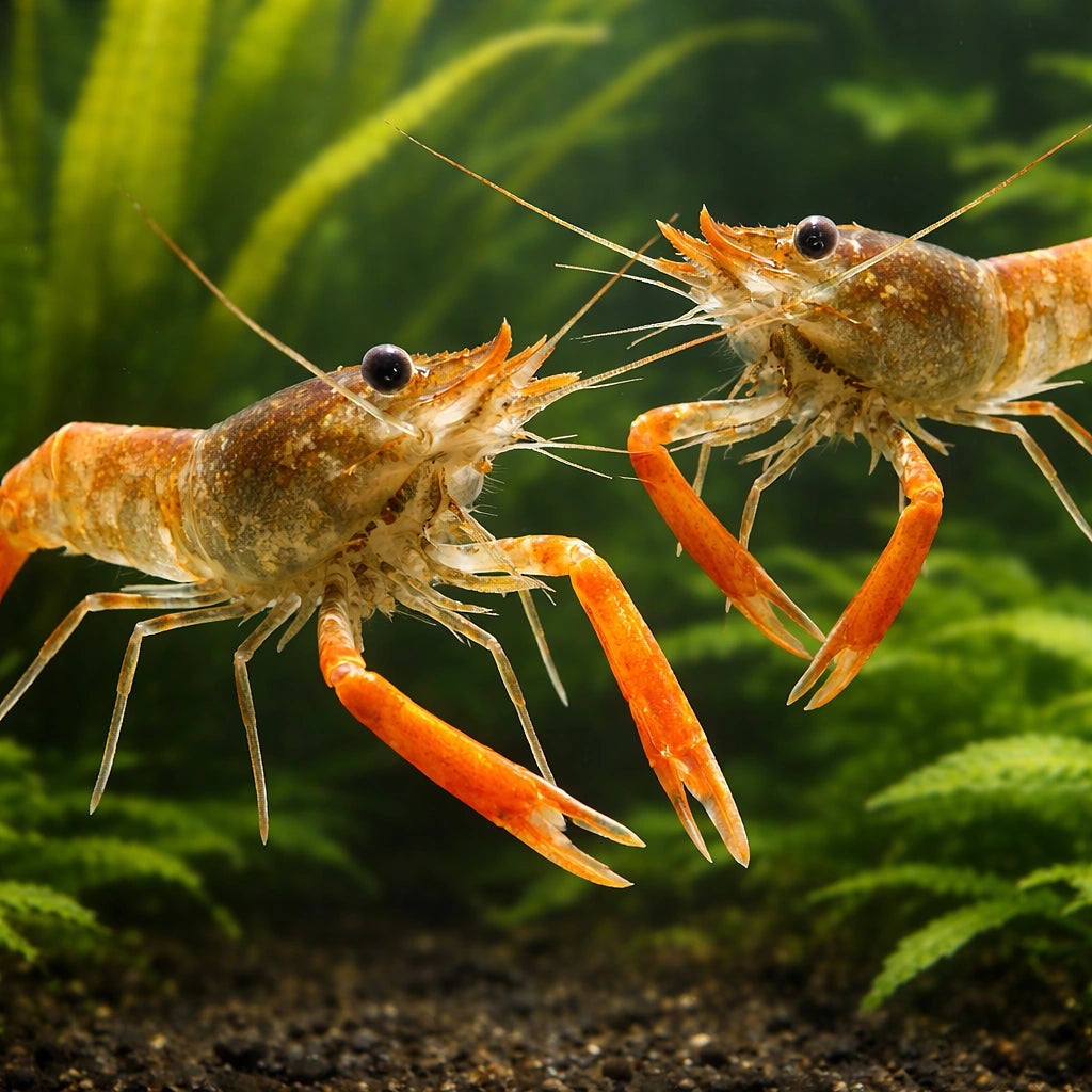 Kaira River Prawn — tropical fish for sale UK — AI pair planted view