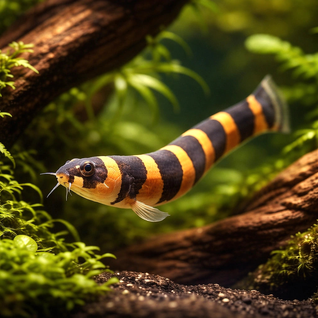KUHLI LOACH — Loach &amp; Algae Eater for sale UK — AI hero driftwood view
