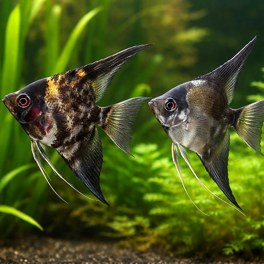 L Mix Angelfish - Pterophyllum scalare — AI pair planted view