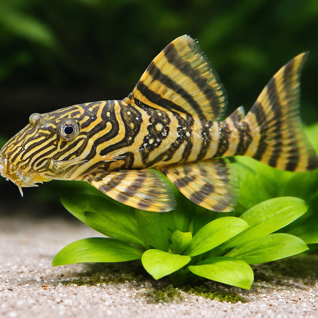 L074 Leporacanthicus galaxis 12 - — tropical fish for sale UK — AI scale plant view