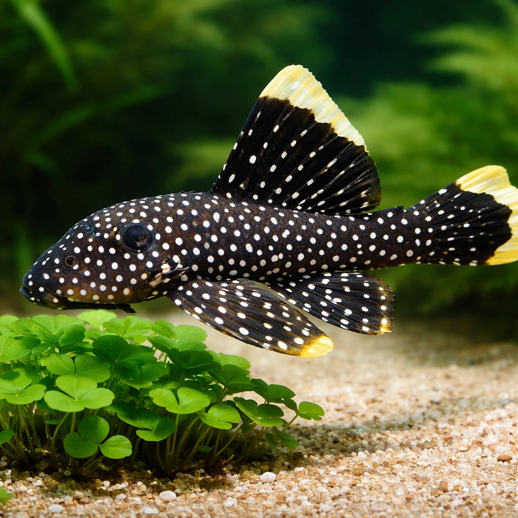 L081 Baryancistrus sp. 4 - — tropical fish for sale UK — AI scale plant view