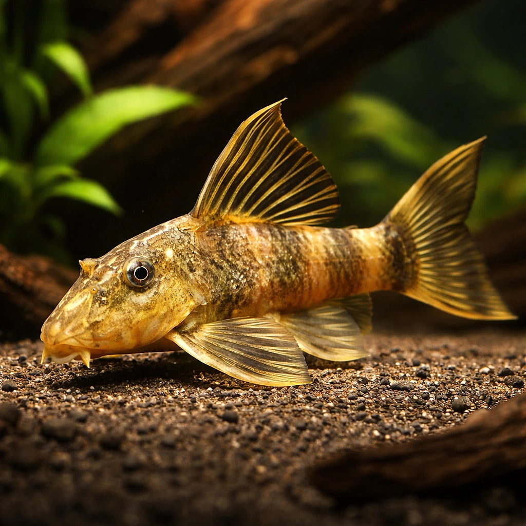 L103 Peckoltia sp. 4 - — tropical fish for sale UK — AI hero driftwood view