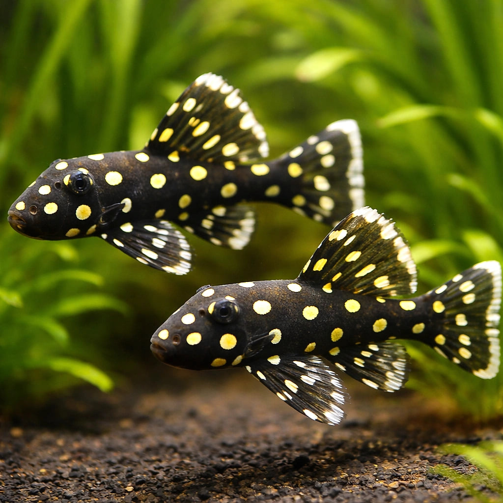 L142 Baryancistrus sp. tocantins snow ball 6 - — tropical fish for sale UK — AI pair planted view
