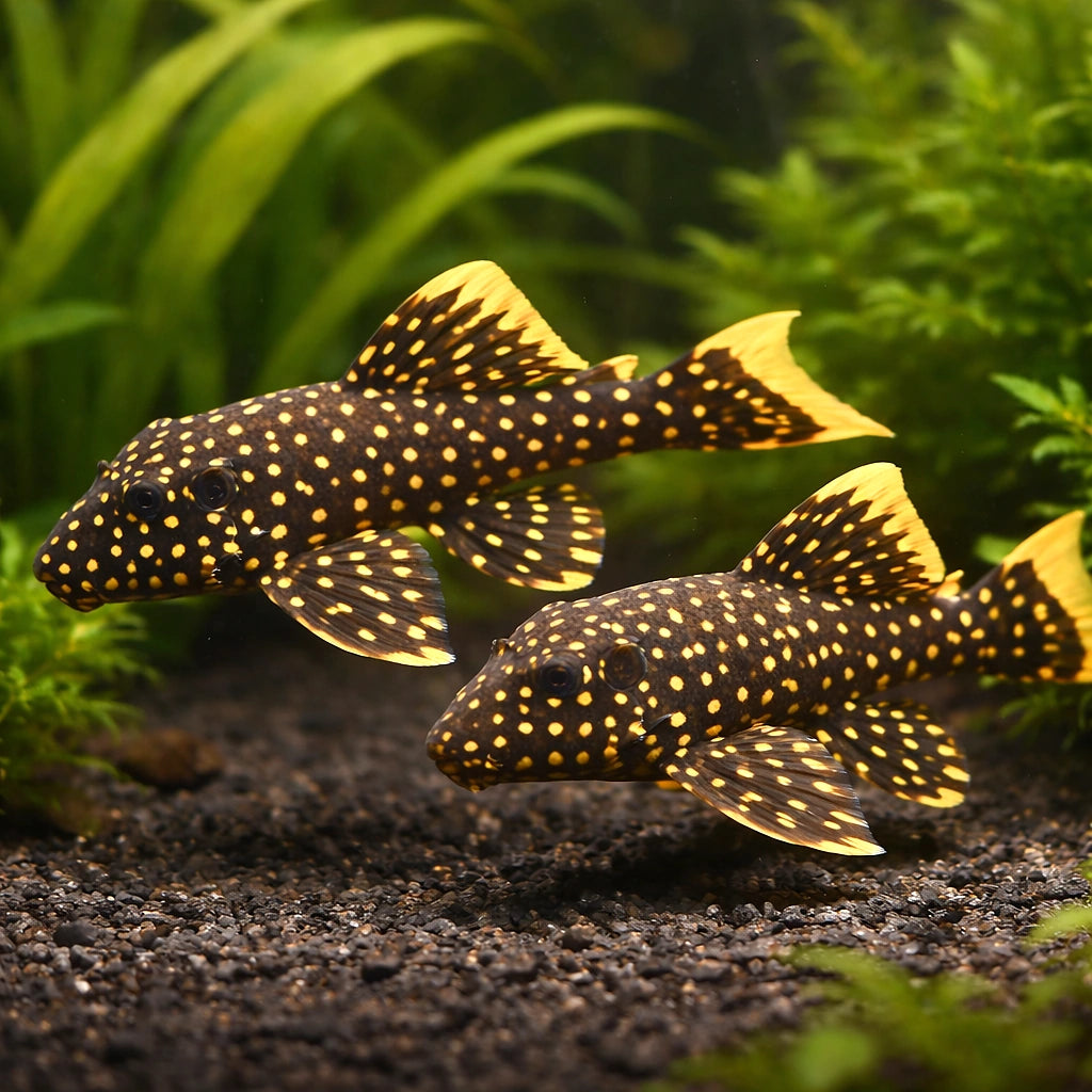 L177 Baryancistrus sp. 6 - — tropical fish for sale UK — AI pair planted view